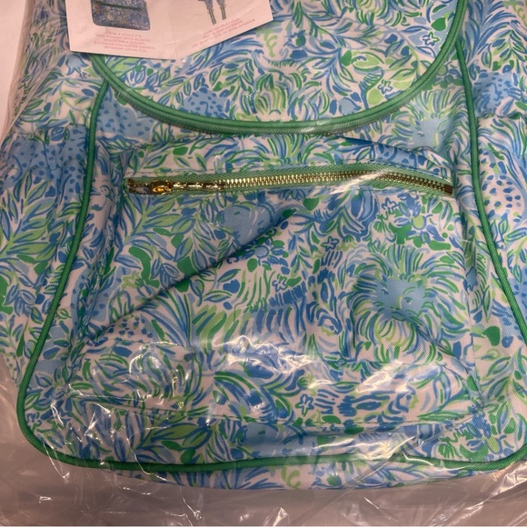 NWT Lilly Pulitzer Backpack Cooler HYDRA BLUE Dandy Lions Insulated - Picture 8 of 12